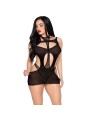 Leg Avenue - Mini Dress and Halter Teddy - Black