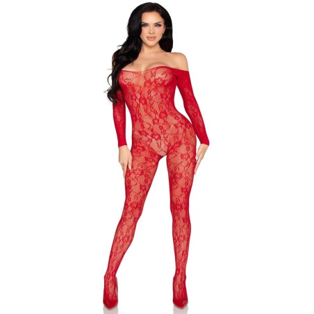 Leg Avenue - Lace Bodystocking - Red