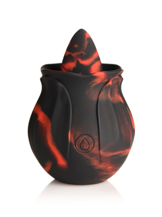 BLOOMGASM - Black Kiss Rimmende Roos Vibrator - Rood/Zwart