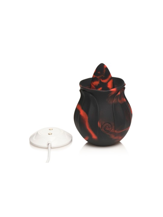 BLOOMGASM - Black Kiss Rimmende Roos Vibrator - Rood/Zwart