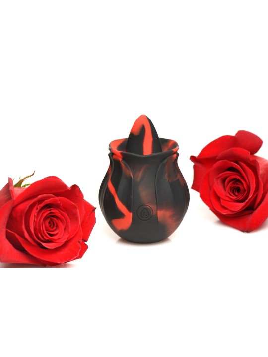 BLOOMGASM - Black Kiss Rimmende Roos Vibrator - Rood/Zwart