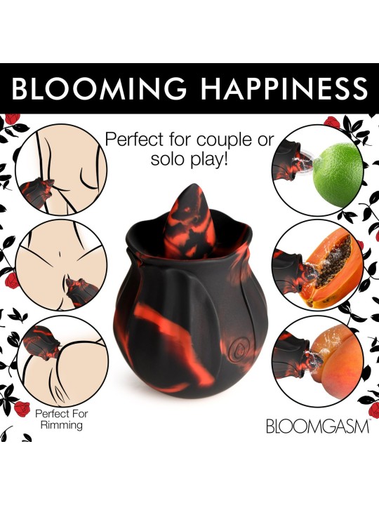 BLOOMGASM - Black Kiss Rimmende Roos Vibrator - Rood/Zwart