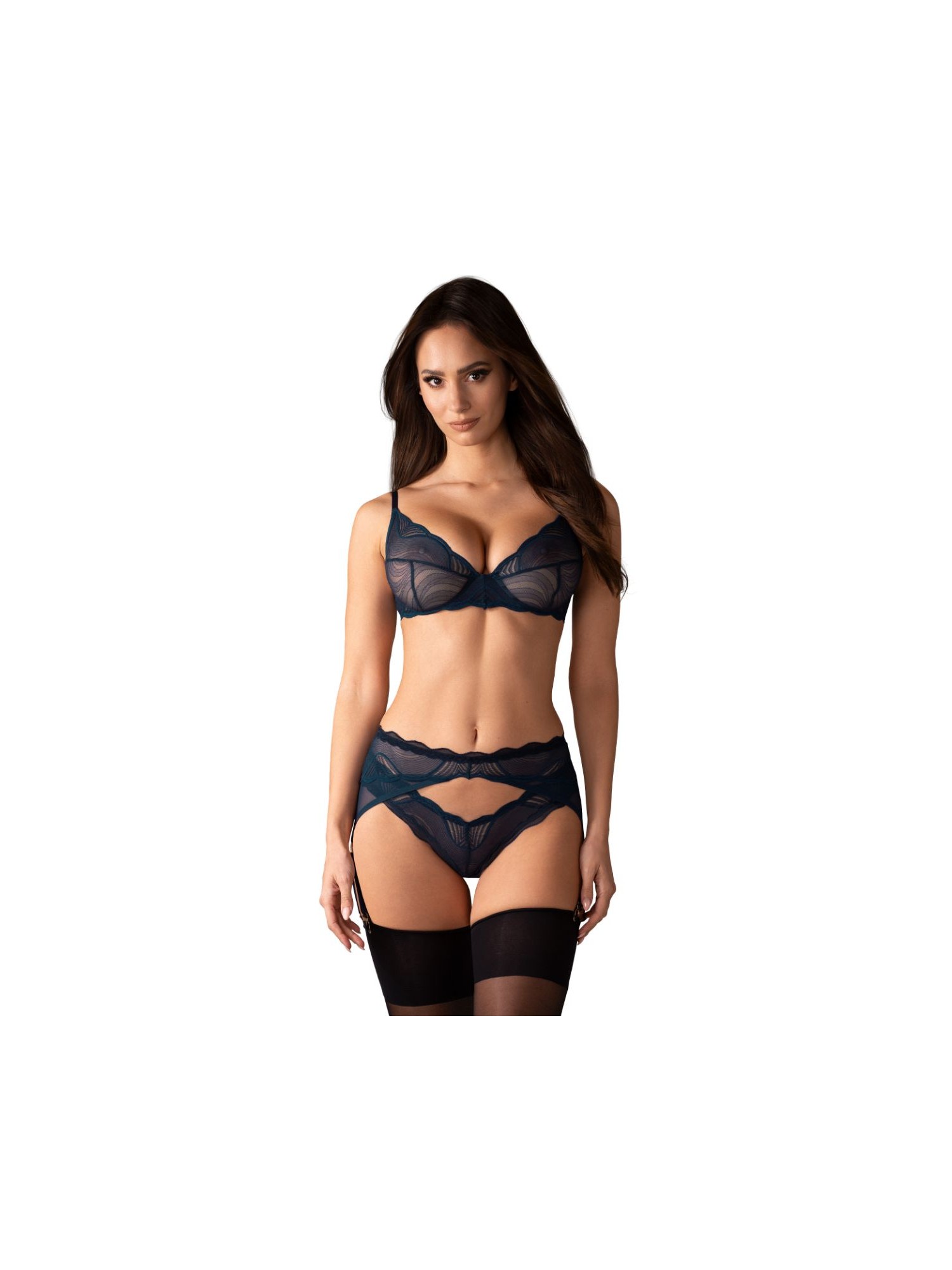 Obsessive - Nightly Lingerieset 3-delig - Blauw