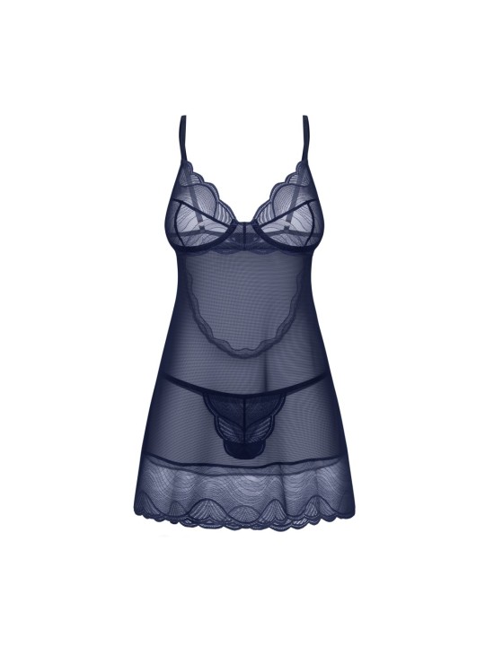 Obsessive - Nightly Chemise Set - Blauw