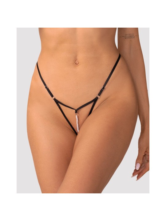 Obsessive - Isseme String Open Kruis - Zwart