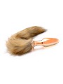 TAILZ - Fox Tail Glass Anal Plug - Orange with Faux Fur Tail