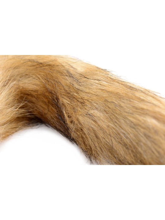 TAILZ - Fox Tail Glass Anal Plug - Orange with Faux Fur Tail