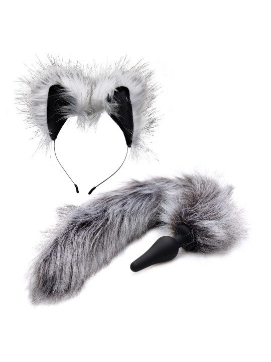 TAILZ - Grey Wolf Tail Plug & Ears Set