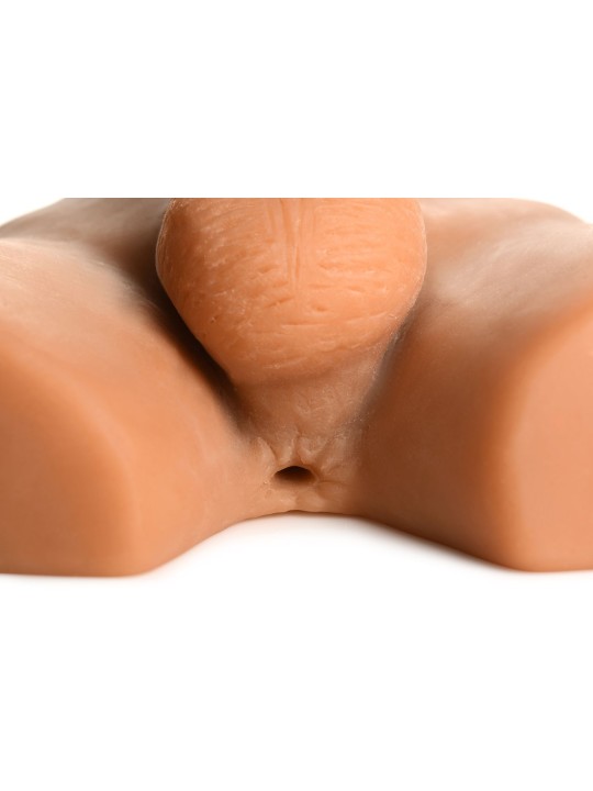 JOCK - Ass Masturbator met Positioneerbare Dildo - Mediumkleurig