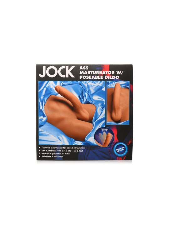 JOCK - Ass Masturbator met Positioneerbare Dildo - Mediumkleurig
