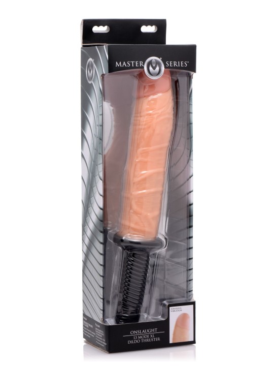 Master Series - Onslaught 13 Mode XL Flesh Dildo - Beige