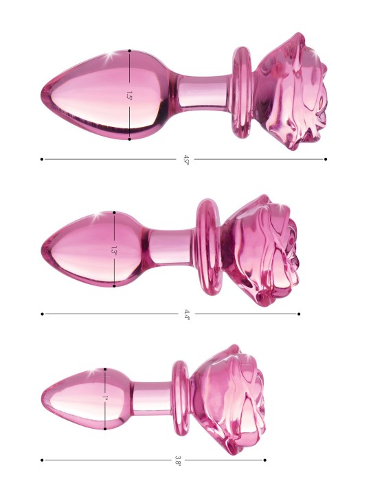 BOOTY SPARKS - Rose Glass Anaalplug Small - Roze