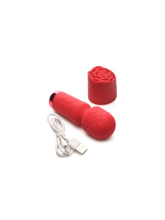 BLOOMGASM - Pleasure Rose Mini Wand Vibrator - Rood