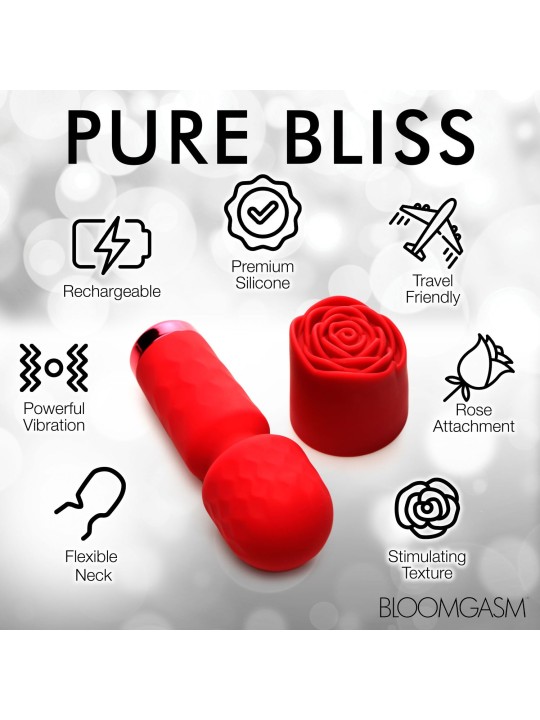 BLOOMGASM - Pleasure Rose Mini Wand Vibrator - Rood