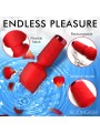 BLOOMGASM - Pleasure Rose Mini Wand Vibrator - Rood