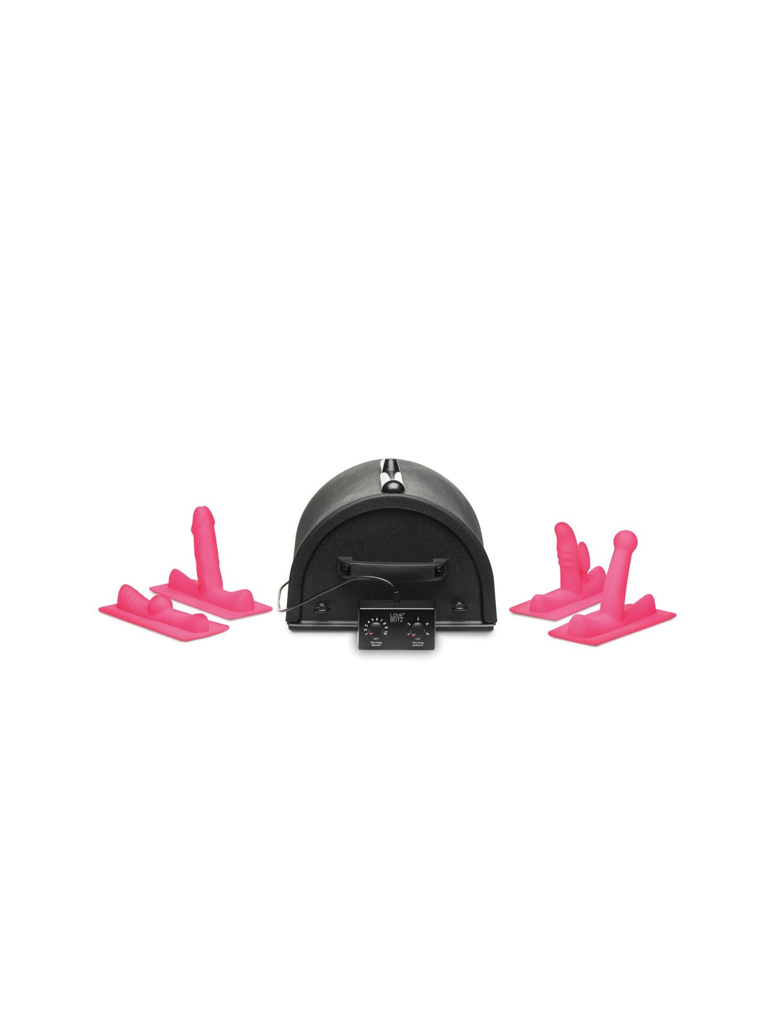 LOVE BOTZ - 50X Saddle Pro Sex Machine met 4 Opzetstukken - Zwart