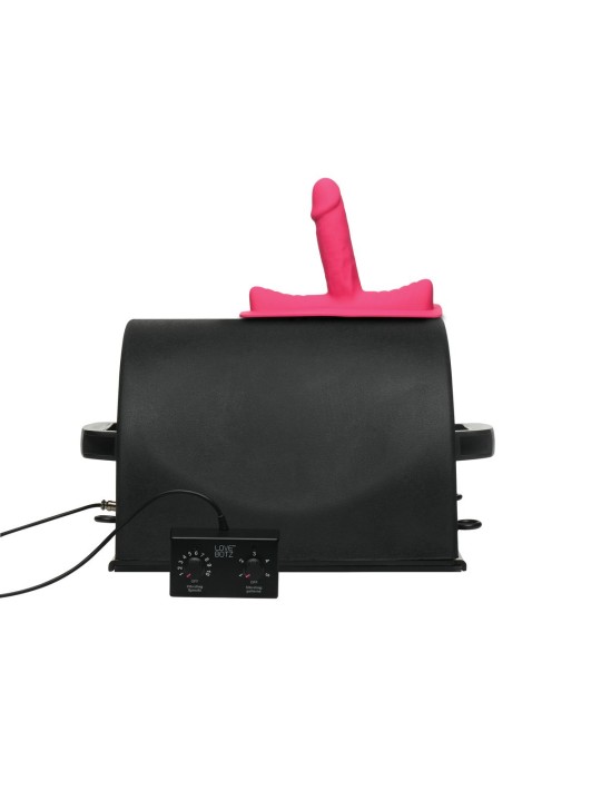 LOVE BOTZ - 50X Saddle Pro Sex Machine met 4 Opzetstukken - Zwart