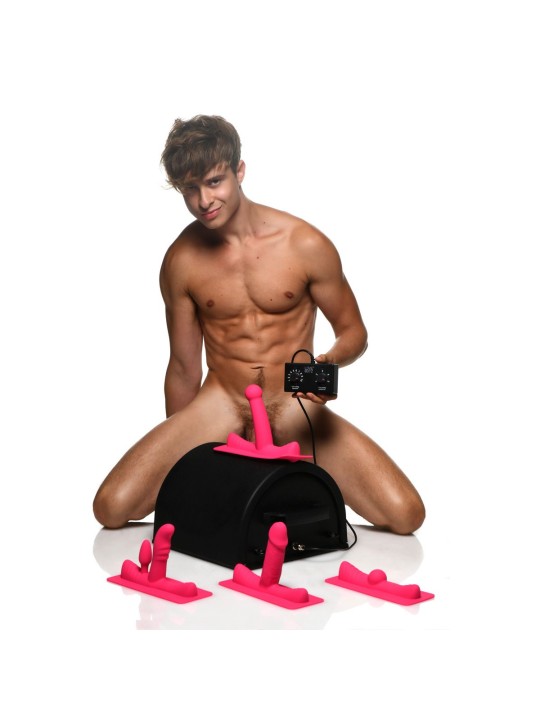 LOVE BOTZ - 50X Saddle Pro Sex Machine met 4 Opzetstukken - Zwart