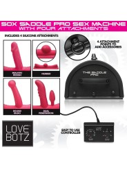 LOVE BOTZ - 50X Saddle Pro Sex Machine met 4 Opzetstukken - Zwart