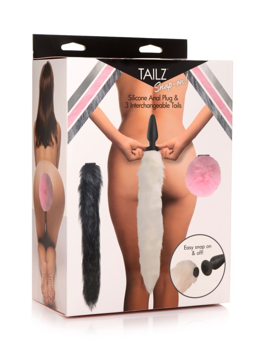 TAILZ - Snap-On Anaalplug met 3 Verwisselbare Staarten