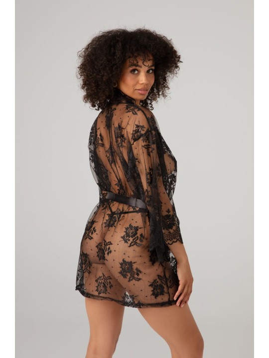 Christine - Lace Kimono Graceful - Black