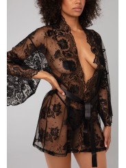 Christine - Lace Kimono Graceful - Black