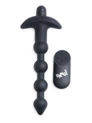 BANG! - 28X Vibrerende Silicone Anaalkralen met Afstandsbediening - Zwart
