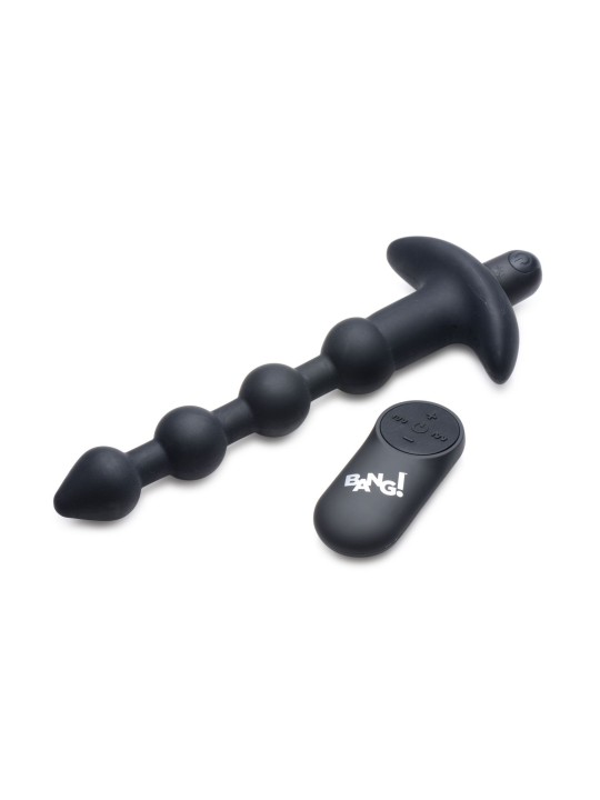BANG! - 28X Vibrerende Silicone Anaalkralen met Afstandsbediening - Zwart