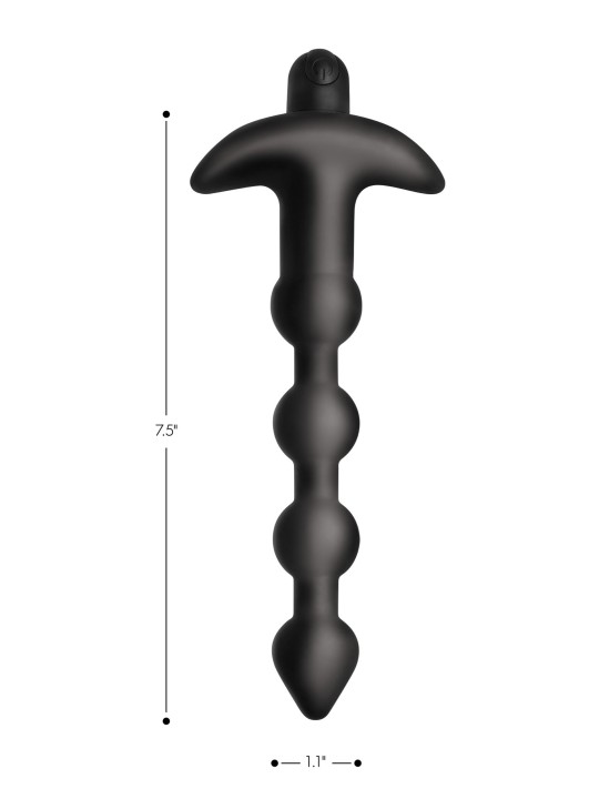 BANG! - 28X Vibrerende Silicone Anaalkralen met Afstandsbediening - Zwart
