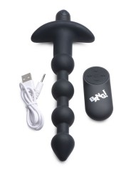 BANG! - 28X Vibrerende Silicone Anaalkralen met Afstandsbediening - Zwart