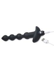 BANG! - 28X Vibrerende Silicone Anaalkralen met Afstandsbediening - Zwart
