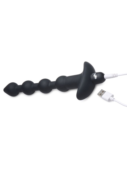 BANG! - 28X Vibrerende Silicone Anaalkralen met Afstandsbediening - Zwart
