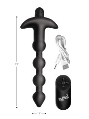 BANG! - 28X Vibrerende Silicone Anaalkralen met Afstandsbediening - Zwart