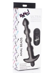BANG! - 28X Vibrerende Silicone Anaalkralen met Afstandsbediening - Zwart