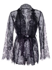 Set Lace Body & Kimono Cosmeta - Black