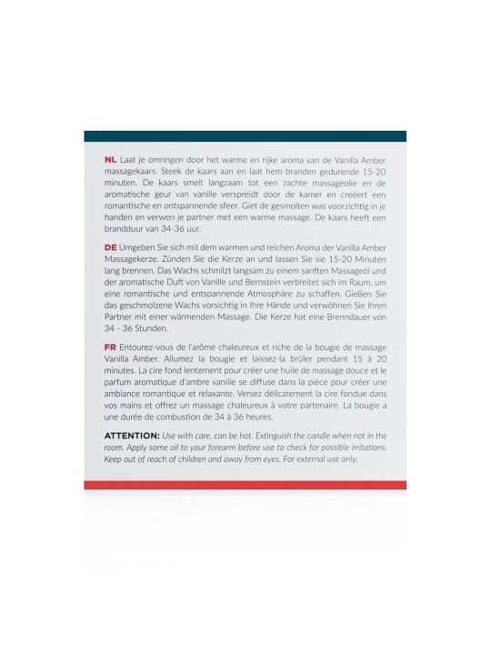 Exotiq Massage Candle Vanilla Amber - 200g