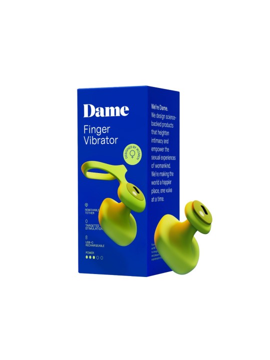 Dame - Fin 2.0 Vinger Vibrator - Citrus