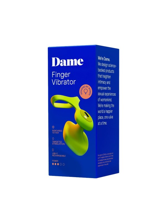 Dame - Fin 2.0 Vinger Vibrator - Citrus