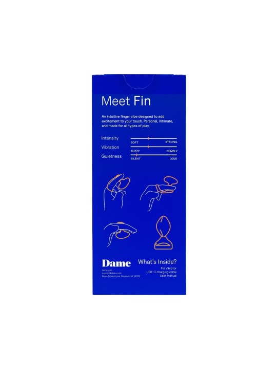 Dame - Fin 2.0 Vinger Vibrator - Citrus