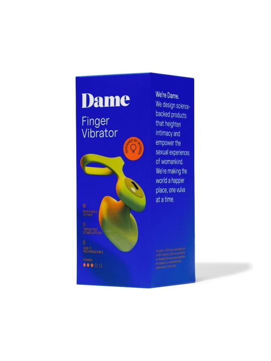 Dame - Fin 2.0 Vinger Vibrator - Citrus