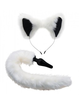 White Fox Buttplug & Haarband Set