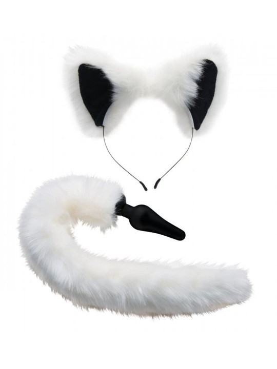 White Fox Buttplug & Haarband Set