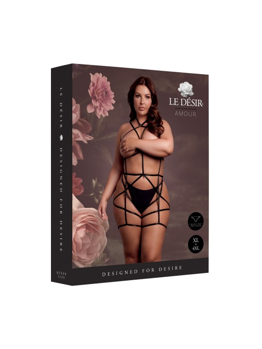 Le Desir - Strappy Open Cup Bodyharnas One Size - Zwart