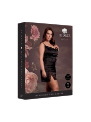 Le Desir – Criss Cross Silk Slit Dress Open Back Queen size - Black