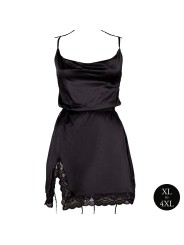 Le Desir – Criss Cross Silk Slit Dress Open Back Queen size - Black