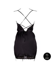 Le Desir – Criss Cross Silk Slit Dress Open Back Queen size - Black