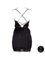 Le Desir – Criss Cross Silk Slit Dress Open Back Queen size - Black
