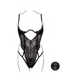 Le Désir – Open Cup Lace Bodysuit with Underwire -  Black