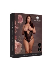 Le Désir – Open Cup Lace Bodysuit with Underwire -  Black