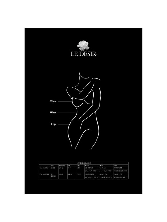 Le Desir - Jarretel Bodystocking van Fence Net - Queen Size - Zwart